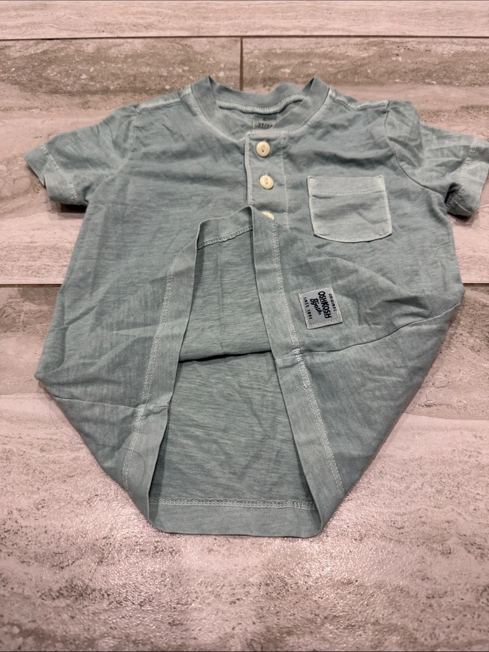 OshKosh B'gosh Mint Green Short-Sleeve Henley Tee